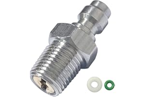 HMKUGO Universal 8mm Quick-Disconnect Plug Adapter, Stainless Steel M10x1 Male Thread PCP Paintball Charging Fittings with Sealing O-Ring