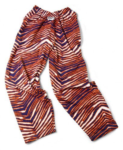 Zubaz Pants: Navy/Orange Zubaz Zebra Pants