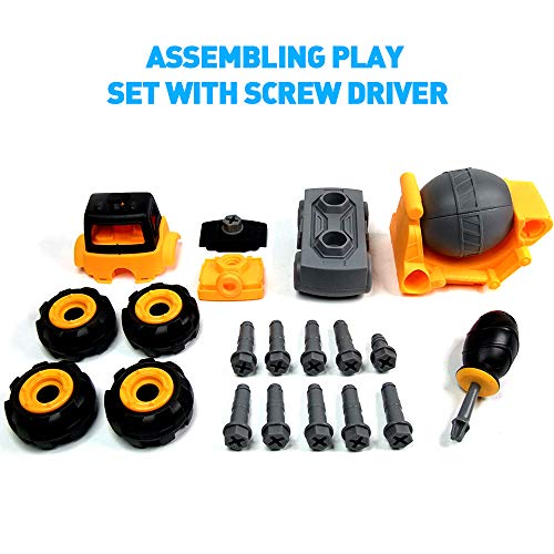image for WisToyz Take Apart Toys, Toy Vehicles, Toy Cement Mixer Toddlers Toys,