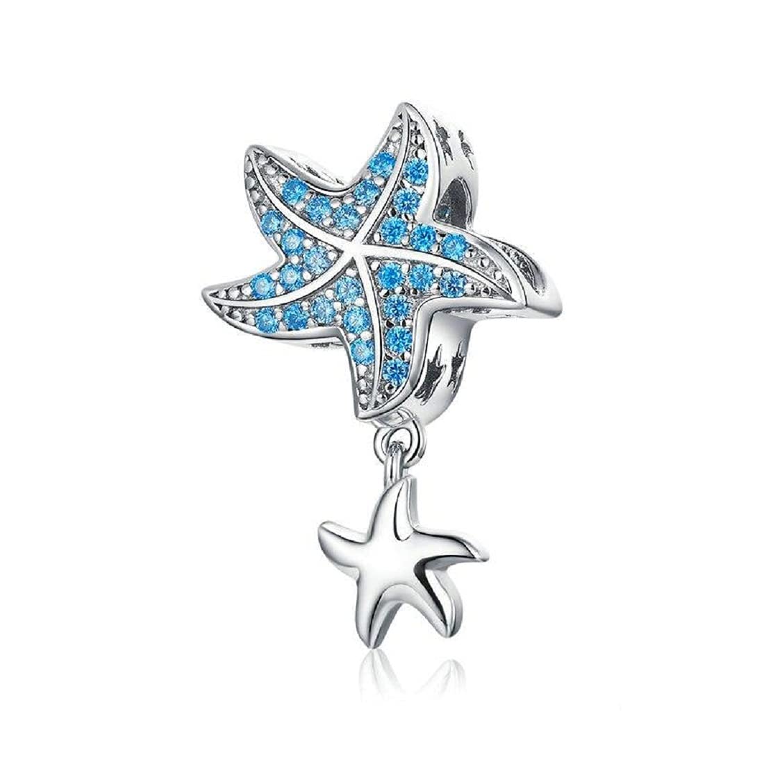 FeatherWish Starfish Fish Sea Ocean Travel Charm 925 Sterling Silver Pendant Dangle Charm Fits And Compatible With Pandora Bracelets Gift For Birthday Wife Friend Sister Mum (Bead)