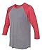 Next Level Unisex Triblend 3/4-Sleeve Raglan L VIN RED/ PR HTHR