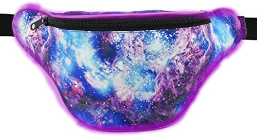 KANDYPACK Light Up Rave Fanny Pack with Hidden Pocket (Galaxy)