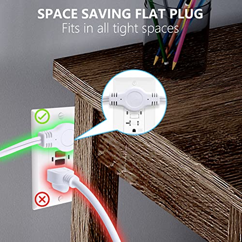 Kasonic 12 Feet Twin Extension Cord Power Strip, 6 Feet on Each Side