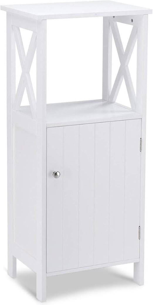 Amazon Com Jf World Bathroom Single Door Storage Floor Towels Cabinet Kitchen Dining