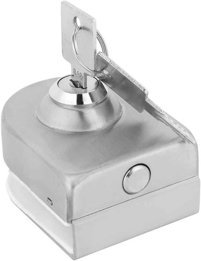 Samfox Bathroom Door Lock - Bathroom Latch Stainless Steel Glass Door Lock Bolt Latch - Image 5