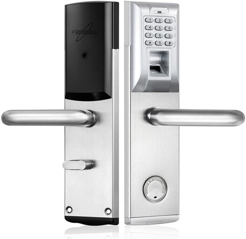 Biometric Electronic Door Lock Fingerprint Password Mechanical Key Digital Code Keyless Lock , Right Push