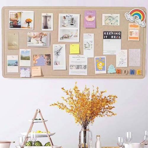 Homodoskey Foldable Large Felt Bulletin Board, 100 * 180CM Folding Cork Board Alternative, Decorative Picture Framed Display Board for School, Home, Kitchen & Office Walls (120 * 240cm)