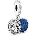 MiniJewelry Vintage Moon Blue Sky Star Dangle Charm for Bracelets Engraved I Love You to The Moon and Back