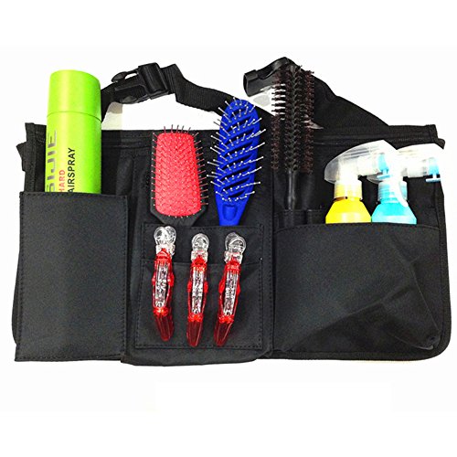 Ozzptuu Canvas Collapsible Professional Salon Scissors Makeup Storage Bag Hairdresser Tool Apron Pouch Bags Black - Thumbnail 4
