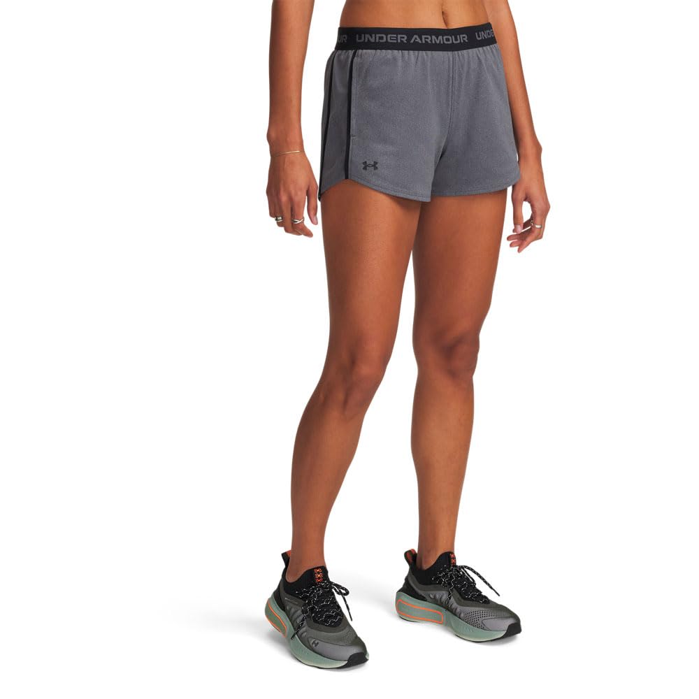 Under Armour Womens Tech Play Up Shorts, (025) Castlerock / / Black, Large