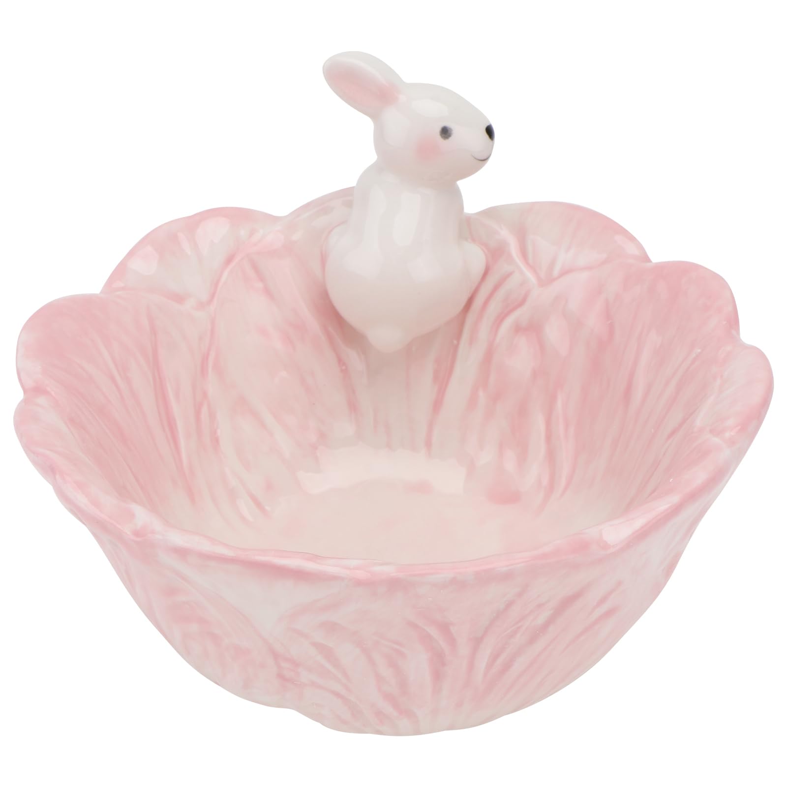 Holibanna Cartoon Animal Ceramic Bowl Rabbit Design 6 Inch Kids Snack Salad Fruit Dessert Bowl for Family Meals and Party Tableware