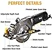 TECCPO Circular Saw, 4 Amp 4-1/2” 3500 RPM Compact Circular Saw with 24T Carbide Tipped Blade for Wood Cutting, 7” Scale Ruler, Max Cutting Depth 1-11/16'' (90°), 1-1/8'' (45°) -TAMS25P