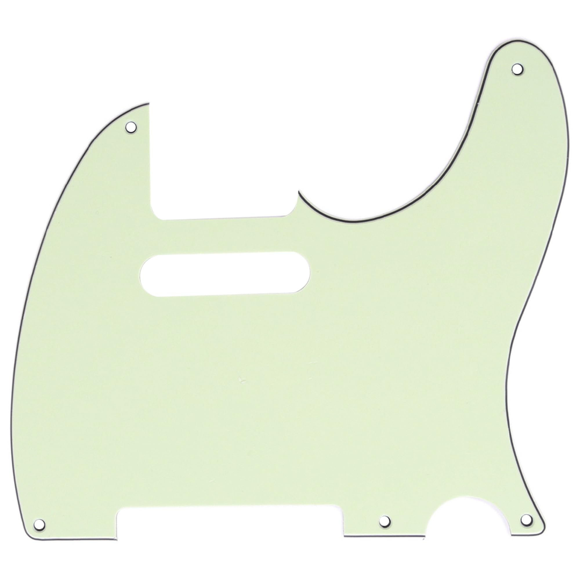 Musiclily 5 Hole Vintage Tele Pickguard for Fender American/Mexican Made Standard Telecaster Style Electric Guitar, 3Ply Mint Green