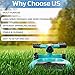 Gesentur Lawn Sprinkler, Automatic 360 Rotating Adjustable Kids Sprinkler Lawn Irrigation System Covering Large Area with Leak Free Design, Summer Outdoor Game Waterpark Toys Accessories