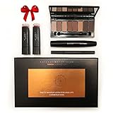 Makeup Gift Set - Professional Cosmetics 5 Piece Kit. Volume Mascara, 2 Lip Gloss, Eye Shadow and Precision Liquid Black Eyeliner Pen