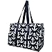 White Anchor Print NGIL Large Travel Caddy Organizer Tote Bag