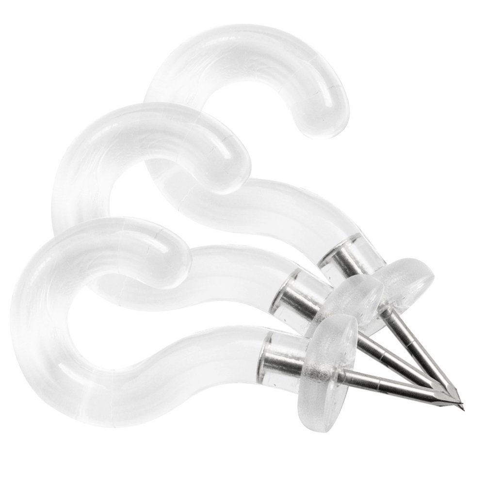 Pinhooks Push Pin Wall Hook Klear Kindness (Transparent) 40Count