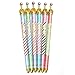 ZEHONG Gel Ink Pen Set of 6 Cute Adorable Crown Design Roller Pen Ballpoint Pen for School, Office, Family use