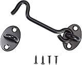 LIYUABU Black Stainless Steel Cabin Hook Eye Latch Lock for Shed Gate Door 100mm view 6
