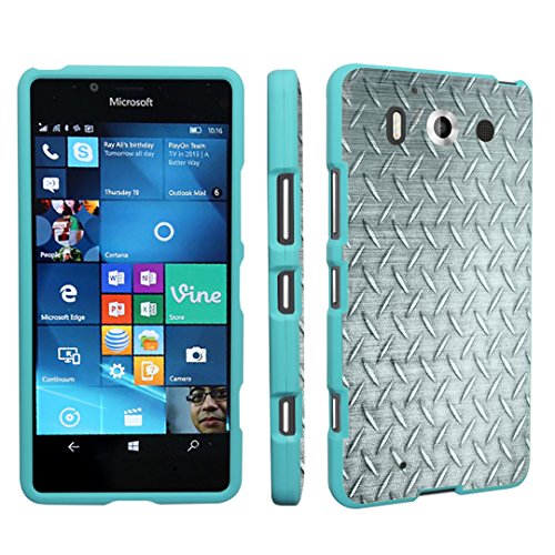 Lumia 950 Case, DuroCase Hard Case Mint for Microsoft Lumia 950 (Released in 2015) - (Diamond Plate Pattern)