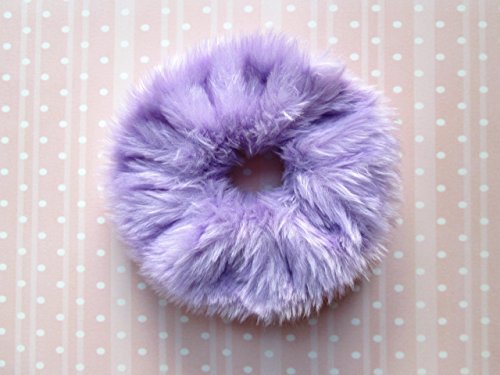 Faux Fur Scrunchies Pastel Grunge Purple Fluffy Hair Tie 90s
