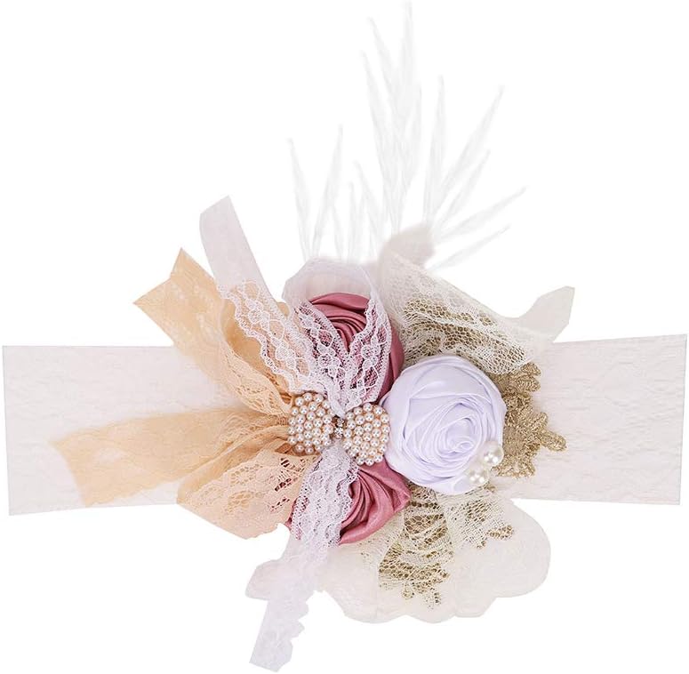 Baby Girl Flowers Headbands Newborn Photography Props Nylon Floral Crown Hair Bow Elastic Bands Infant Toddlers Kids