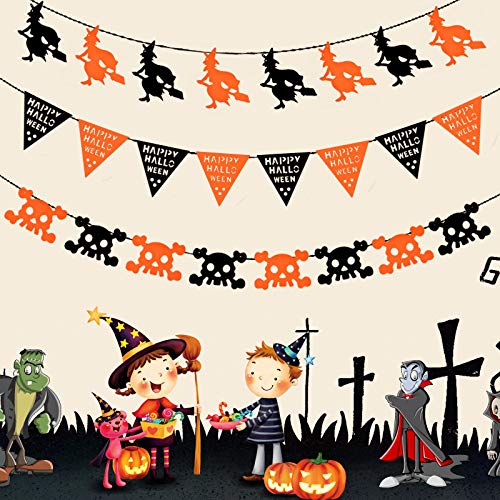 Zedo Hanging Flag Decoration Witch Pull Flag Halloween Banner