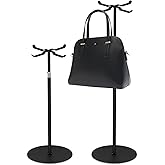 Mordx 2pack Purse Display Stand,Tabletop Adjustable Hook Handbag Display Stand,X Shaped Metal Scarf Purse Display Stand,for Home or Store (black)