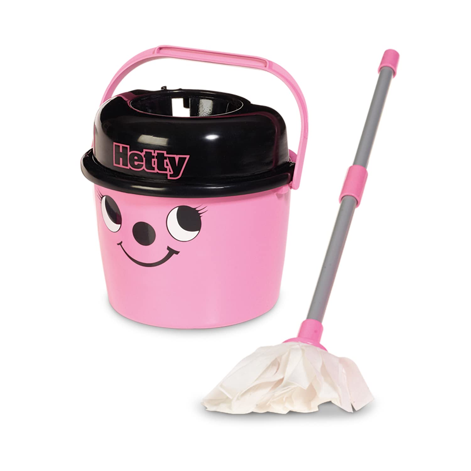 Casdon Hetty Mop & Bucket | Branded Toy Cleaning Set For Children Aged 3+ | Features Hetty's Cute Face For Lots Of Cleaning Fun!, Pink