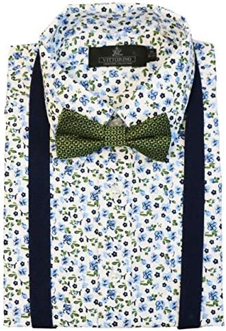 Vittorino Boys' Dress Shirt with Matching Bowtie and Suspenders Set