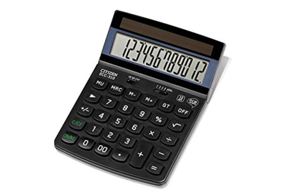 Citizen ECC-310 Eco Desktop Calculator - Black