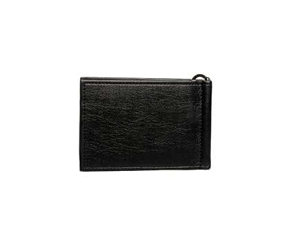 Good Life Stuff Genuine Leather Unisex Card Holder Money Clipper with 6 Card Slots in Black (GLSWL1146-BL)