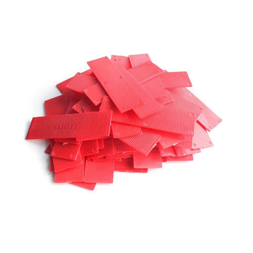 Lokatall 50Pcs Window Glazing Glass Packers Spacers, Flat Glass Gasket Spacers, Aluminium Window Gaskets, Leveling Flooring Packers, 100×28mmm (Red 1mm)