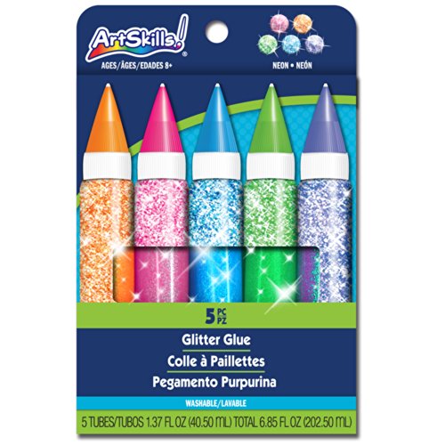 Artskills neon jumbo glitter glue, 5 pieces (pa-1478)