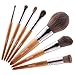 Makeup Brush Professional Set - Powder Angled Blush Contour Kabuki Foundation Eye Shadow Blending Shader Detail Brushes - Super Soft Dense Bristles with Natural Wooden Handle