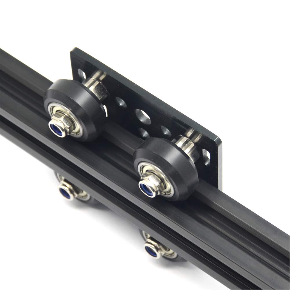 Befenybay Big V-Wheel with Plate for 2020 Aluminum Profile 3D Printer Parts for CNC Kossel Black Wheel: Industrial & Scientific
