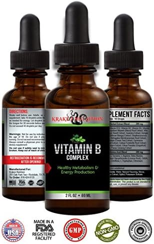 Vitamin B Complex Drops (B12, B9, B5, B6, B3, B2) Get More Energy! Boost your Immunity! Speed up your Metabolism! + All you need Herbal Blend Including: Maca, Grape Seed, African Mango, and much more!