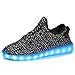 Dear-Queen 7 Colors Unisex LED Shoes Luminous Flashing USB Charging Sneakers Colorful Light Up Glowing Casual Flat Shoes DQ07B-36