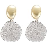 Women's Golden Siver Ear Clips Clip On Earrings Dangle Earrings