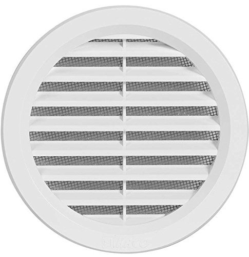 VM 100 Plastic Air Vent Grille Cover Round with Connection for Flange/Pipe and Fly Screen, 123 mm by Haco