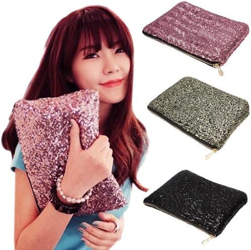 Fashion Dazzlling Women's Make Up Cosmetic Bag Beautician Sequins Clutch Leopard Party Bag Handbag Pouch For Women