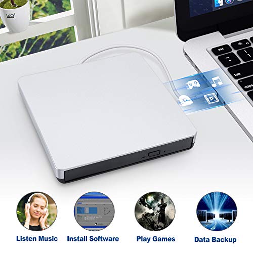 MMUSC External CD/DVD Drive for Laptop,USB Burner Writer Drive Player High Speed Data Transfer for Laptop/Desktop/MacBook/Mac OS/Windows10/8 - Thumbnail 5