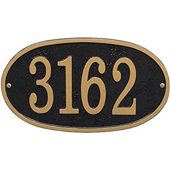 Whitehall Personalized Cast Metal Address Plaque - Custom House Number Sign - Oval (12