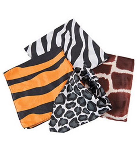 Dozen assorted safari animal print bandannas