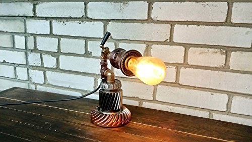 Vintage steampunk lamp Industrial lamp Antique table lamps Steampunk industrial lamps New machine age Lamps Steampunk machine Lamp Rustic lamp Plumbing lamp - Thumbnail 4