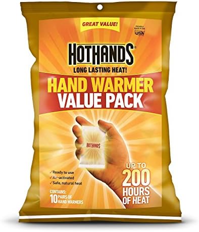 HotHands Hand Warmers (Up to 10 Hours Heat)-10 Pairs Plus 4-Free Cura-Heat Back Patches