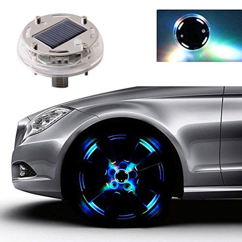 Car Light Waterproof 4 Modes 12 LED Car Auto Solar Energy Flash Wheel Tire Rim Lamp (Silver)