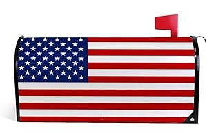 Kuizee Mailbox Covers Post Letter Box Cover Patriotic American Flag USA Magnetic Mailbox Wraps Weather Durability Decoration Garden Outdoor Standard Size 21×18 Inch