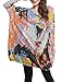ellazhu Women Baggy Abstract Face Print Knit Pullover Dress OneSize SZ17 Grey