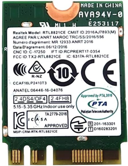 Amazon Com Realtek Rtl8821ce Tarjeta Pci Express 802 11ac Wlan Bluetooth 4 2 Wifi Sw10k97462 Computers Accessories